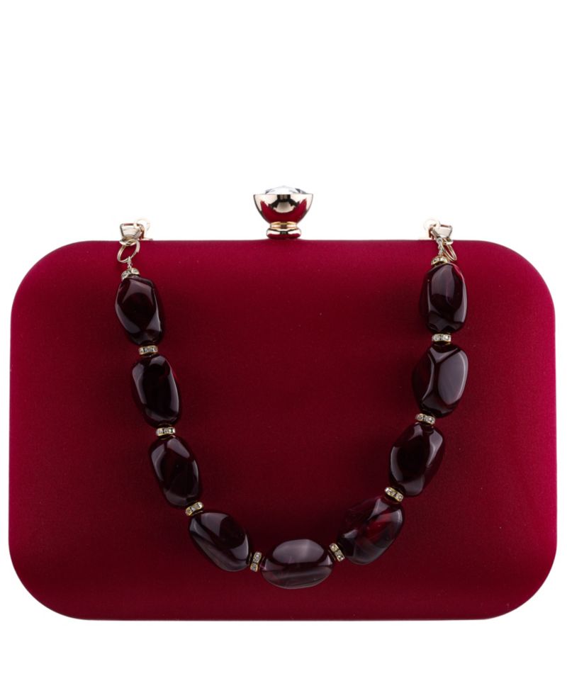 Kaela Beaded Strap Minaudiere Small Clutch Handbag