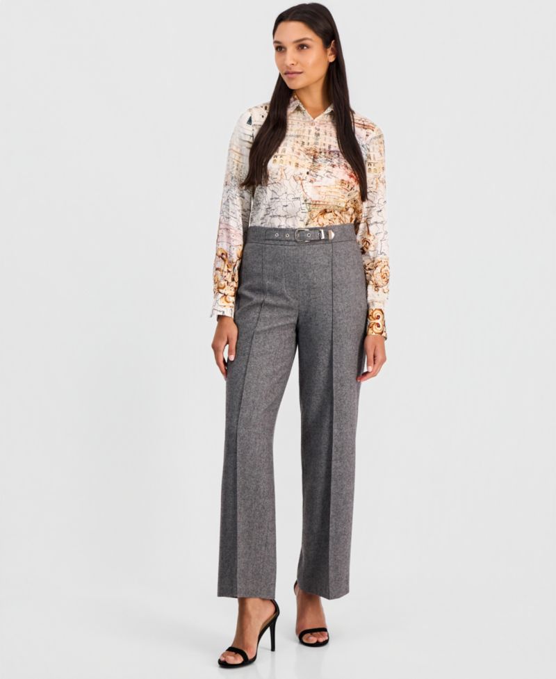 Women's Brenda Wide-Leg High-Waisted Wool-Blend Pants