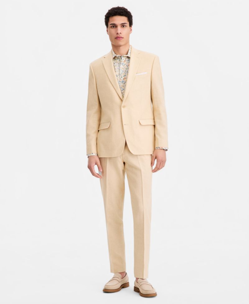Men's Slim-Fit Linen-Blend Suit Separates
