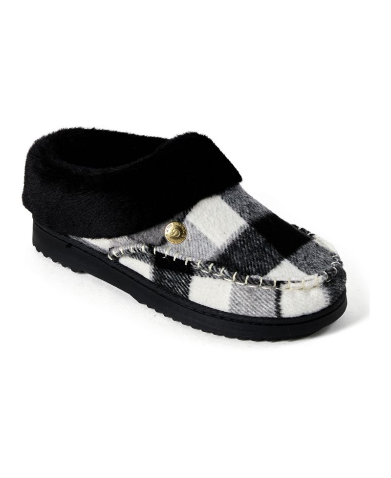 Women's Nyla Plaid Moc Toe Clog Slippers