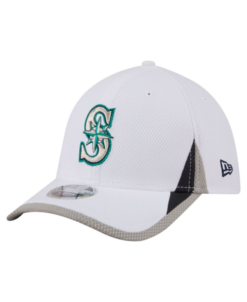 Men's White Seattle Mariners Cut n Sew 39THIRTY Flex Hat
