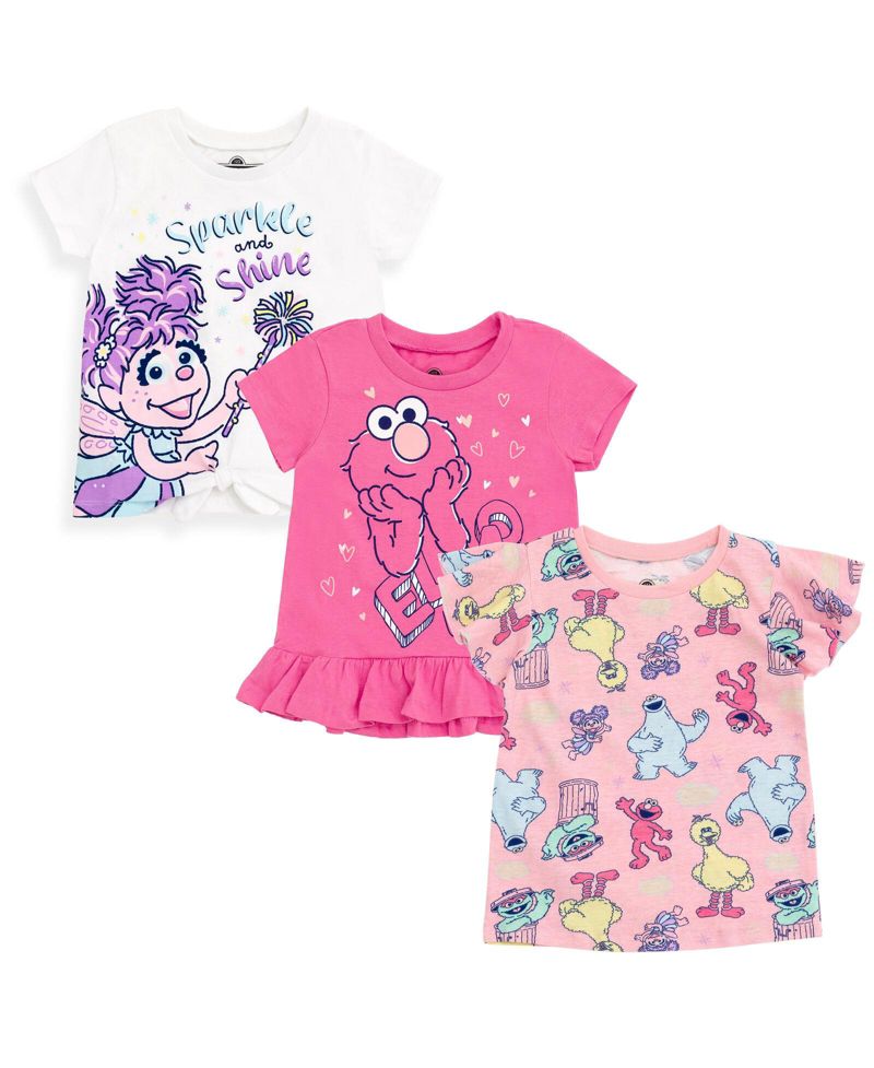Toddler Girls 3 Pack T-Shirts to (12 Months - 6-6X
