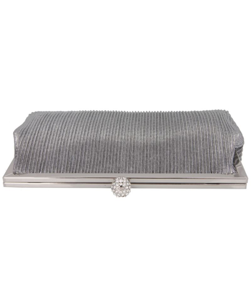 Women's Pleated Metallic Frame Clutch