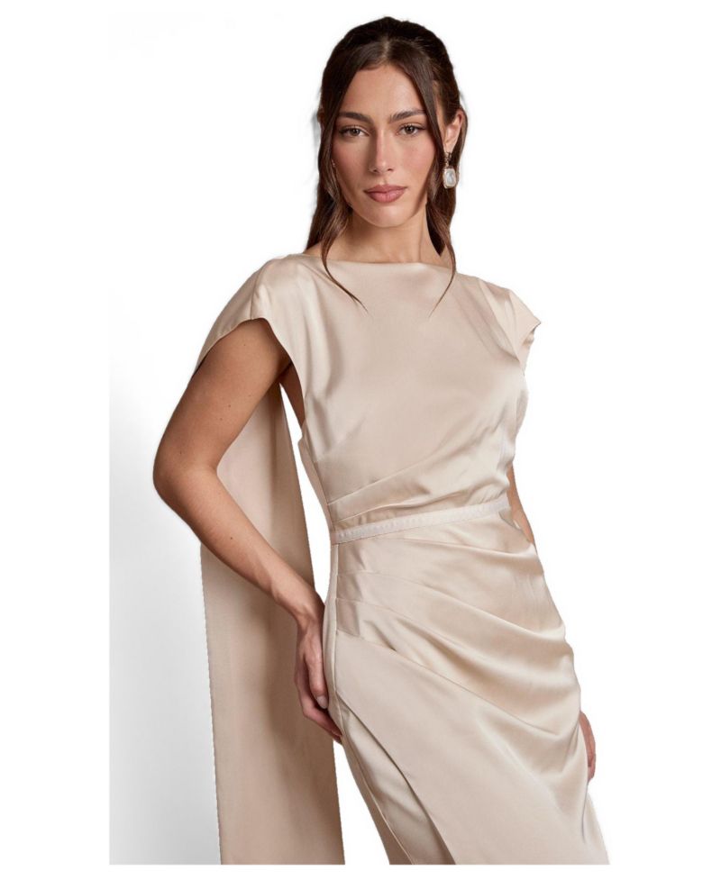 Women's Satin Tie Back Maxi Dress