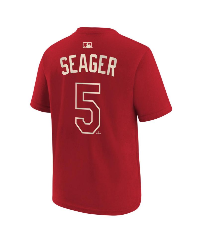 Big Boys and Girls Corey Seager Red Texas Rangers 2026 City Connect Name & Number T-Shirt