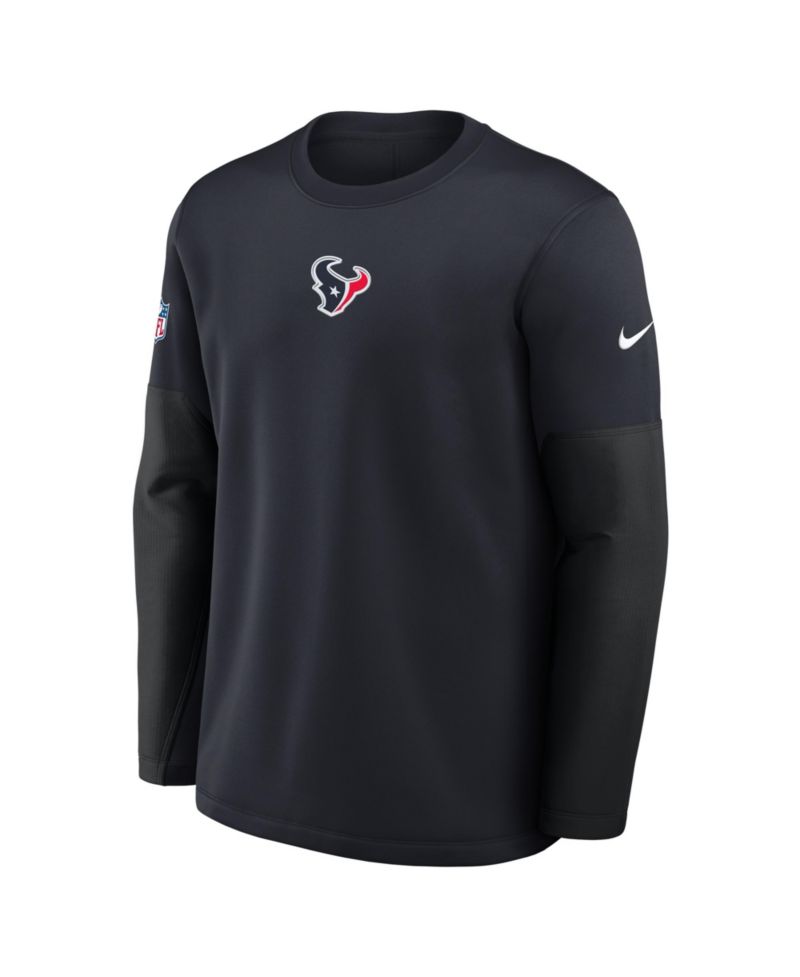 Men's Navy Houston Texans Sideline Coach Therma-FIT Long Sleeve T-Shirt