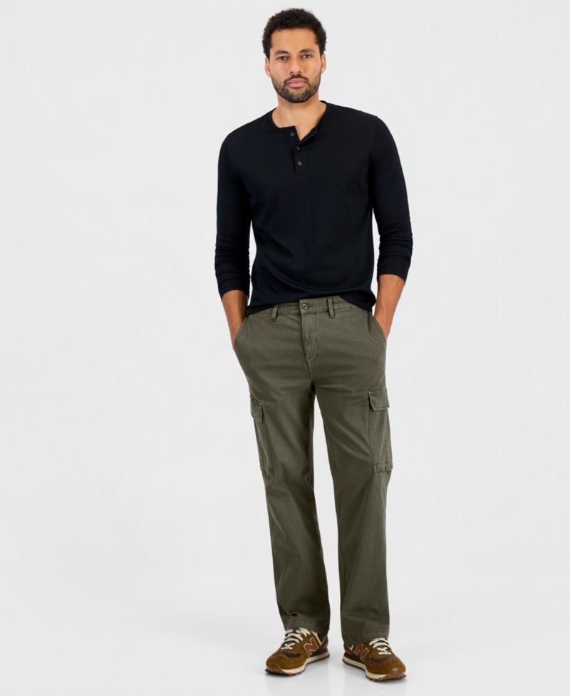 Men's Pleated Straight-Fit Cargo Pants