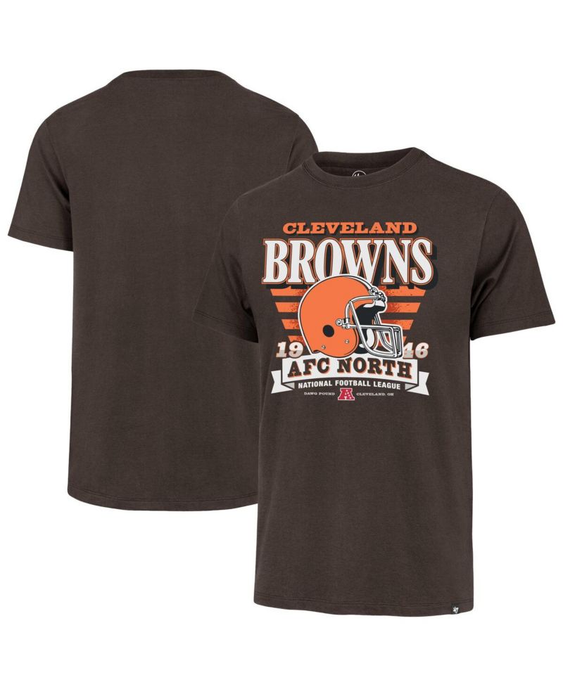 Men's Brown Cleveland Browns Stripe Splash Franklin Throwback T-Shirt