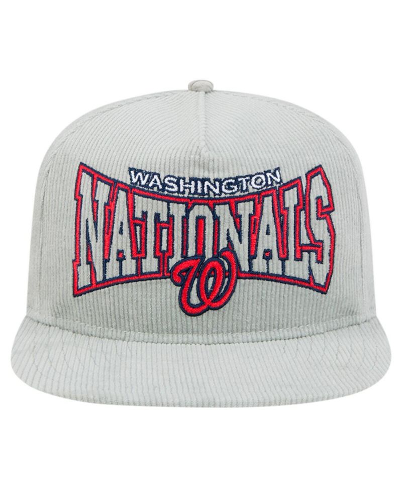 Men's Gray Washington Nationals Corduroy Golfer Snapback Hat