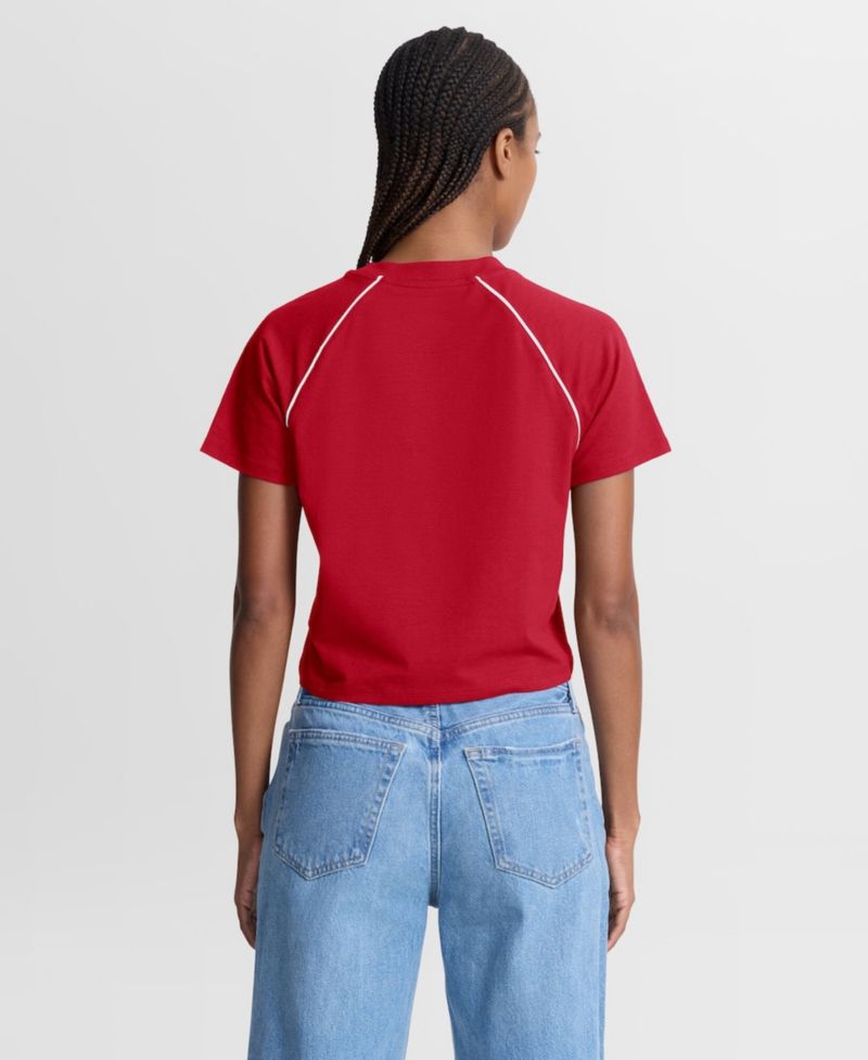 Women's Scarlet San Francisco 49ers Offensive Scheme Raglan Tri-Blend Cropped Top