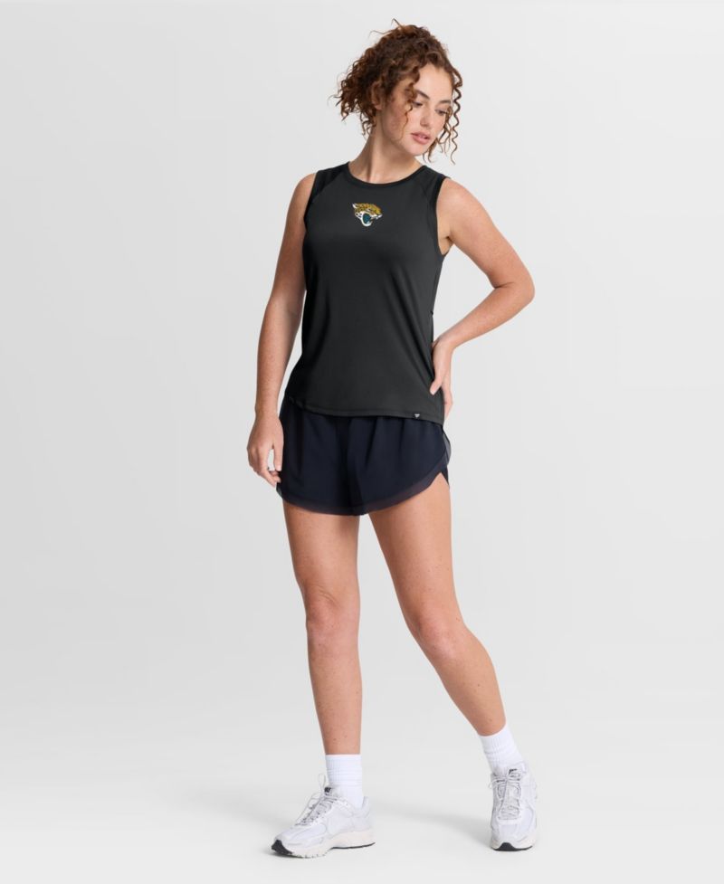 Women's Black Jacksonville Jaguars Draped Mesh Back Performance&iquest; Tank Top