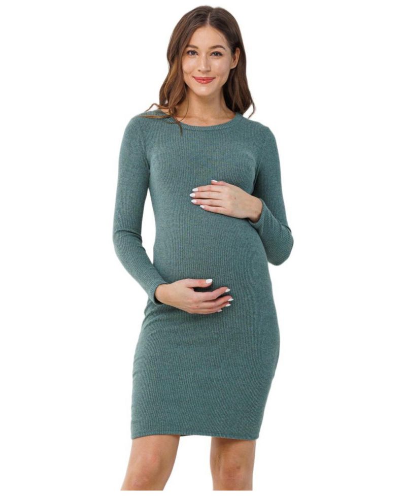 Women's Ribbed Knit Long Sleeve Dress