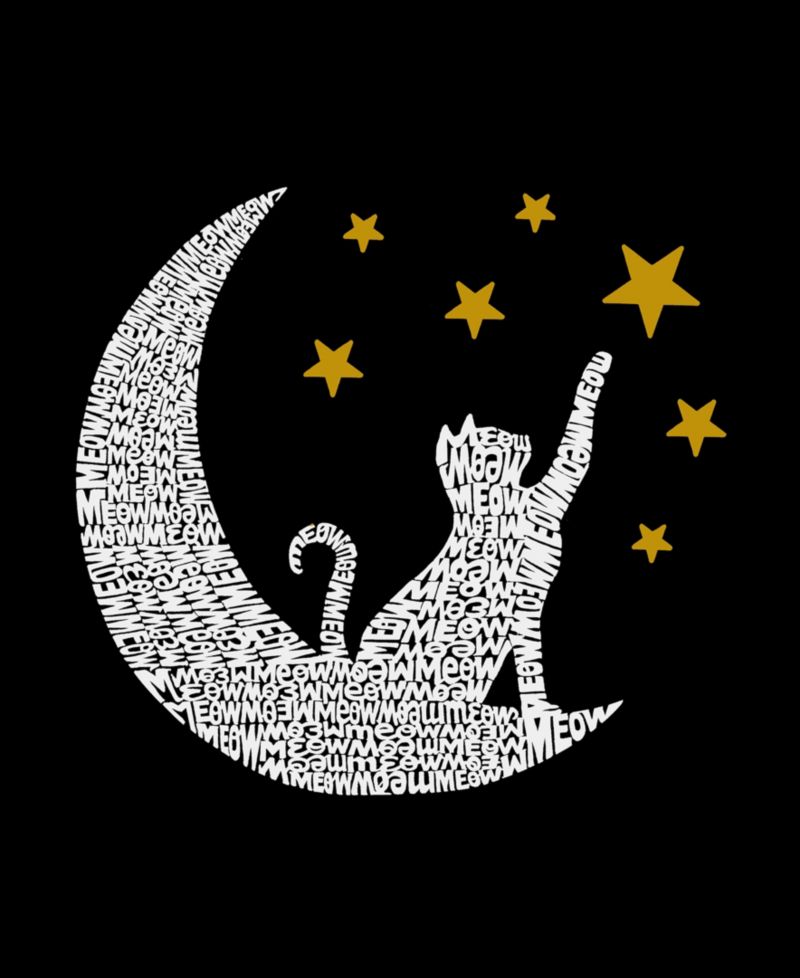 Le Pop Art Plus Size Cat Moon Word Art Tank Top