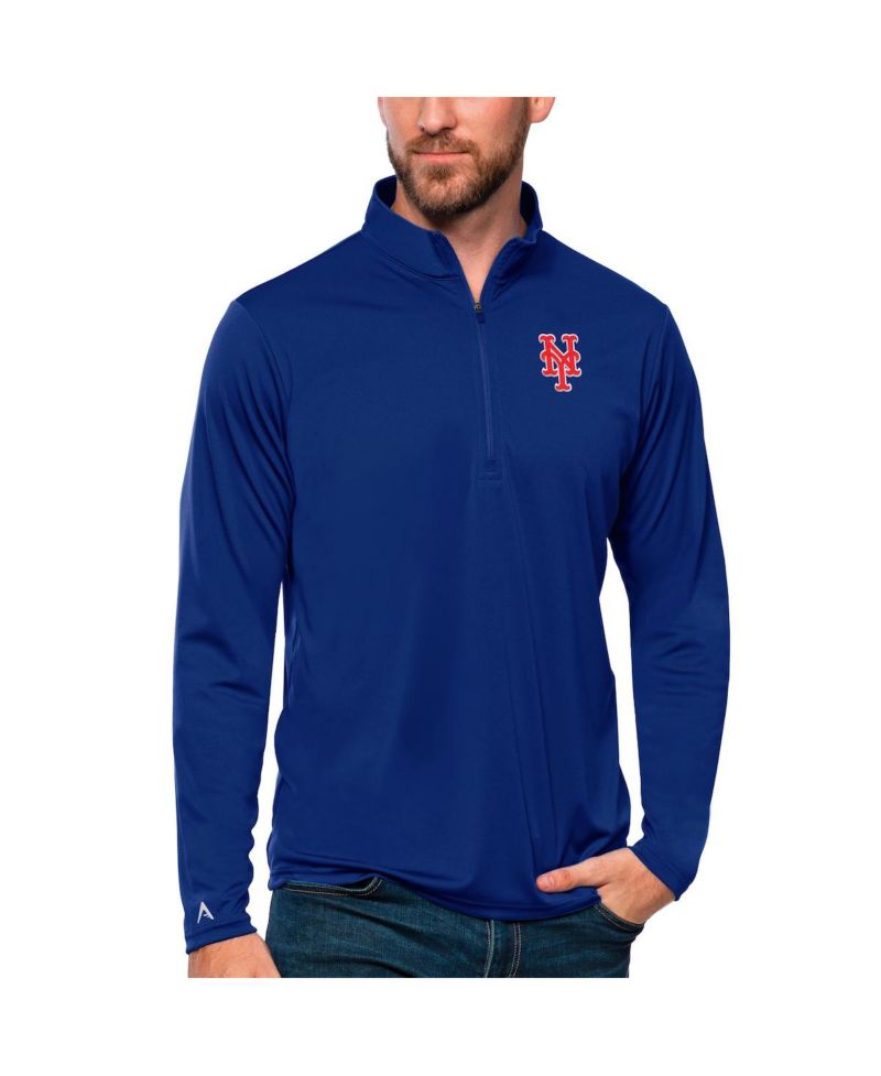 Men's Royal New York Mets Tribute Quarter-Zip Pullover Top