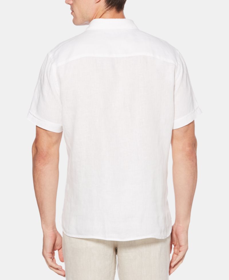 Men's Linen Short-Sleeve Button-Front Shirt