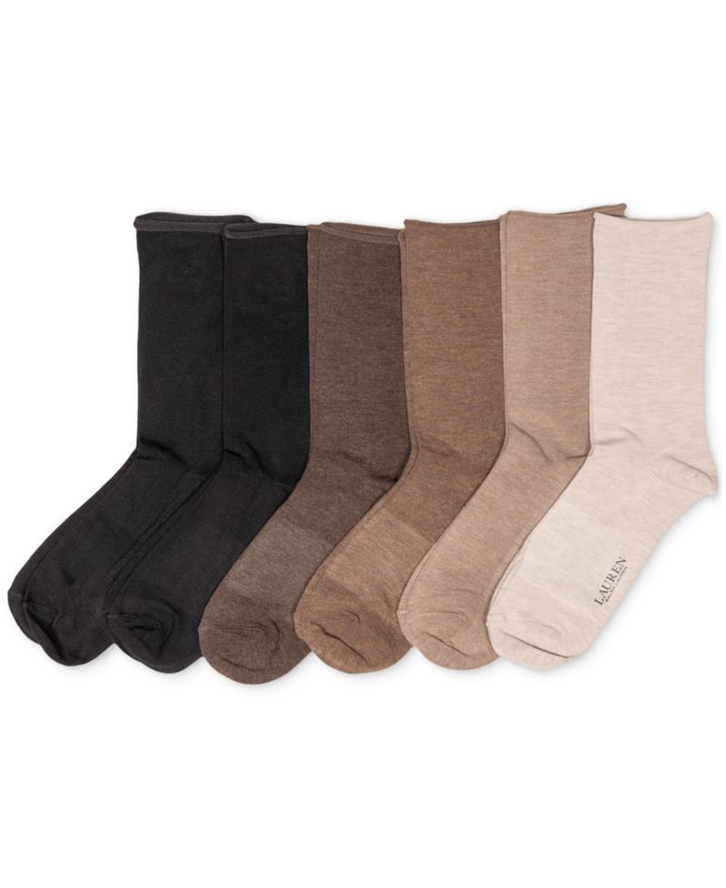 Women's 6 Pack Roll-Top Trouser Socks