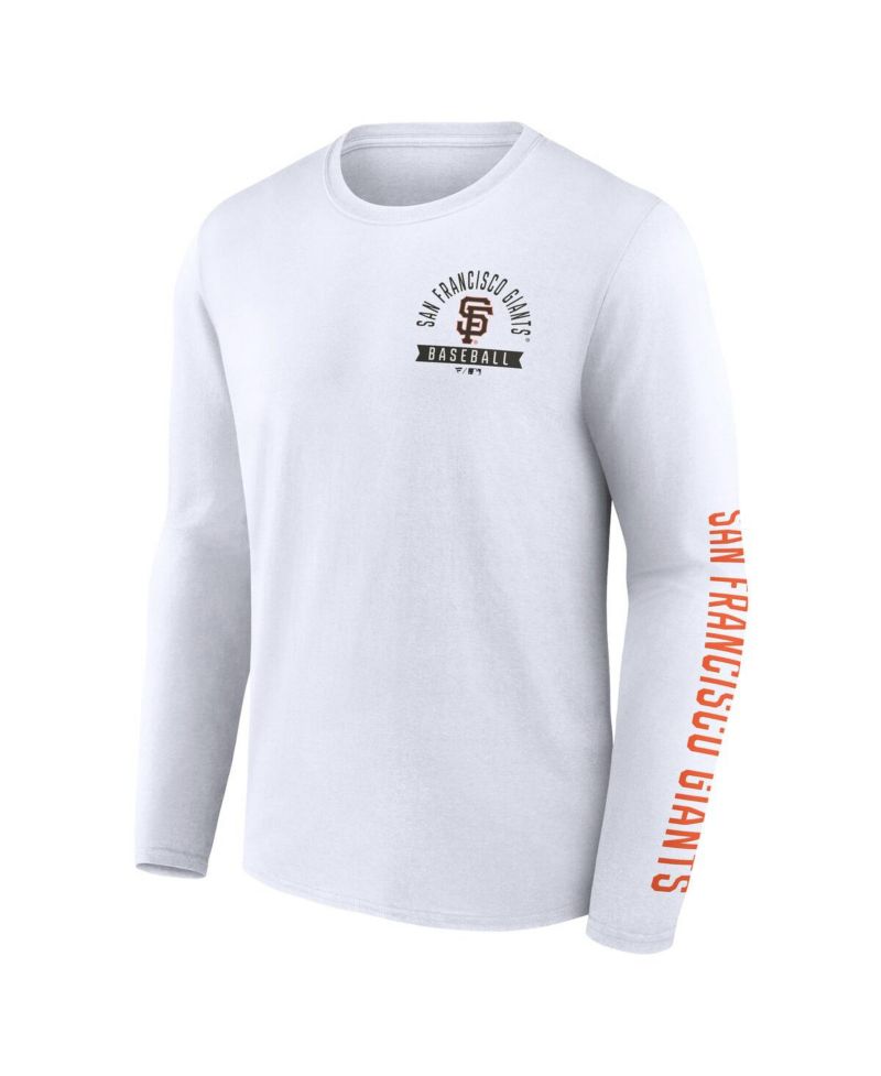 Men's White San Francisco Giants Press Box Long Sleeve T-Shirt