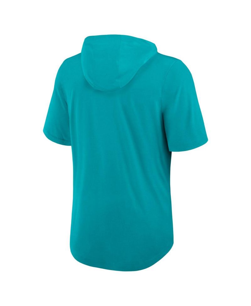 Men's Aqua Miami Dolphins Lockup Tri-Blend Hoodie T-Shirt
