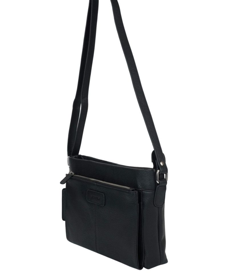 Pebble Loretta Leather Crossbody Handbag with Organizer