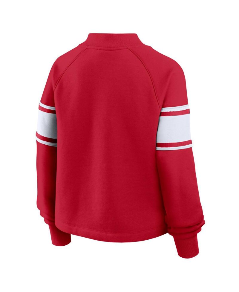 Women's Crimson Alabama Crimson Tide Punt Coverage Quarter-Zip Sweatshirt