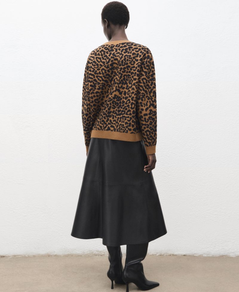 Women's Leopard-Print Knitted Sweater
