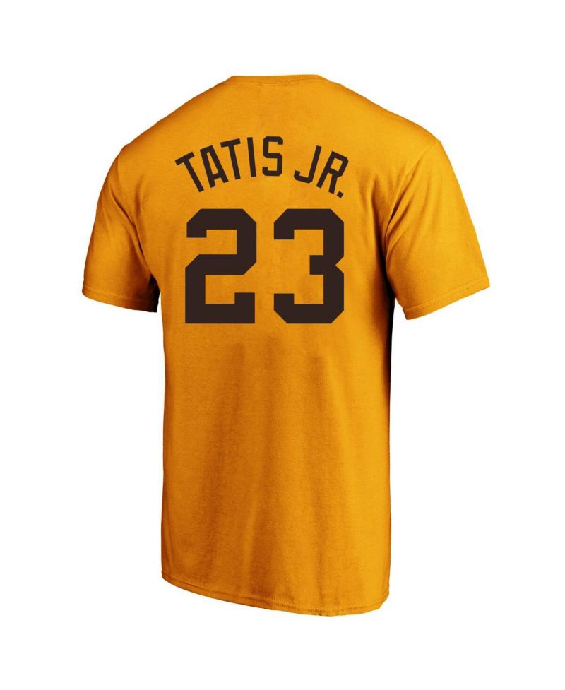 Men's Fernando Tatis Jr. Gold San Diego Padres Big & Tall Name & Number T-Shirt