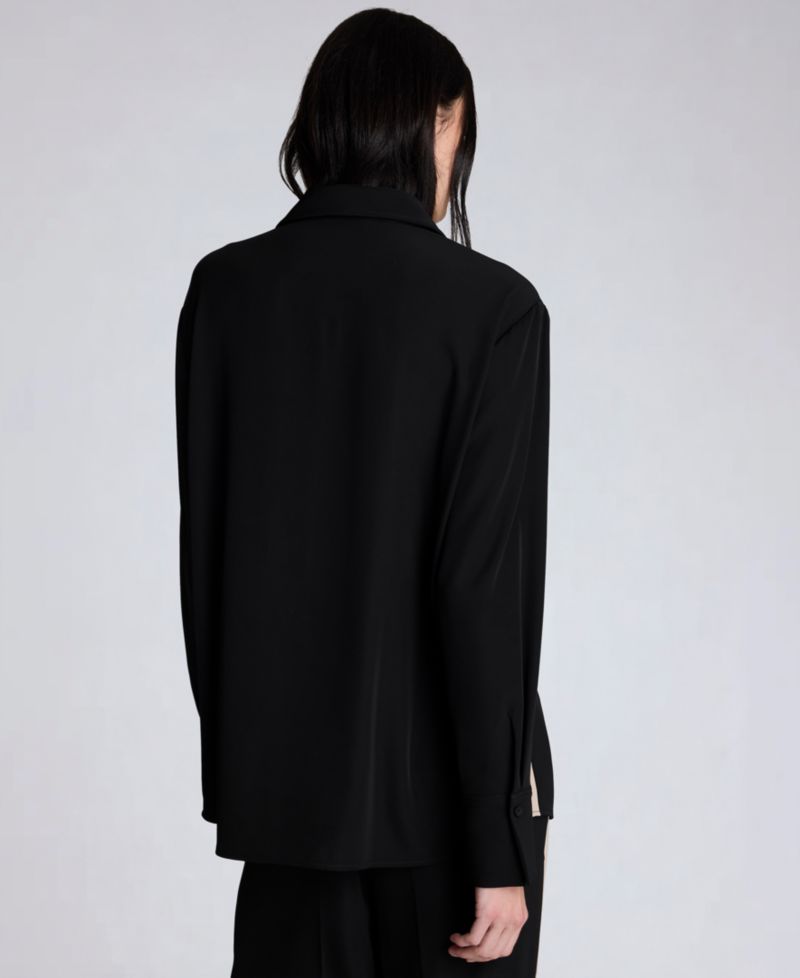 Women's Oversized Button-Front Collared Shirt