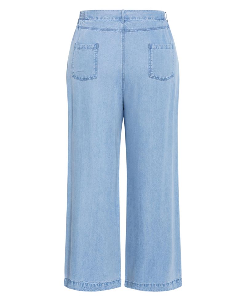 Plus Size Evani Soft Denim Wide Leg Pant