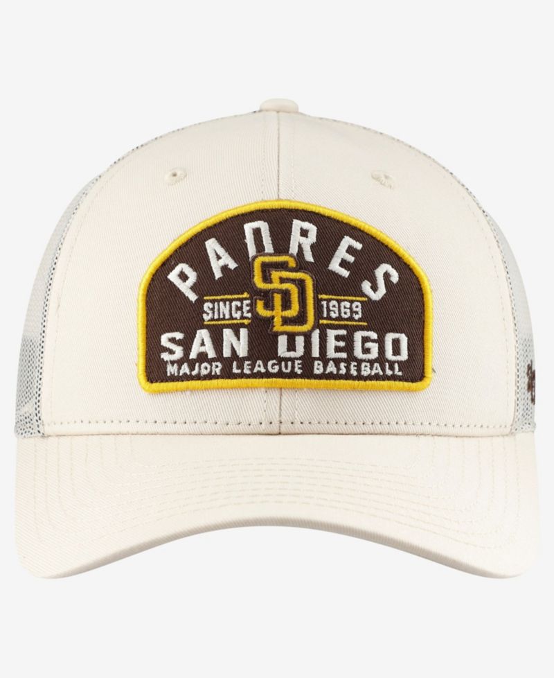 47 Brand Men's Cream San Diego Padres Leland Adjustable Trucker Hat