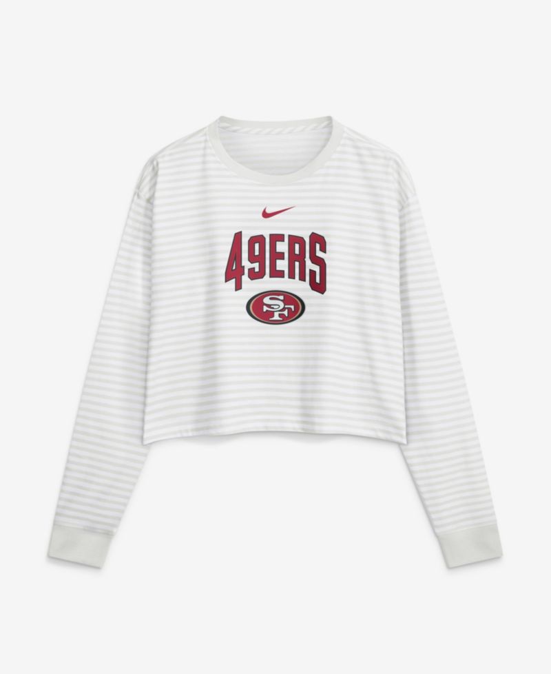 Women's White San Francisco 49ers Loose Fit Crop Top