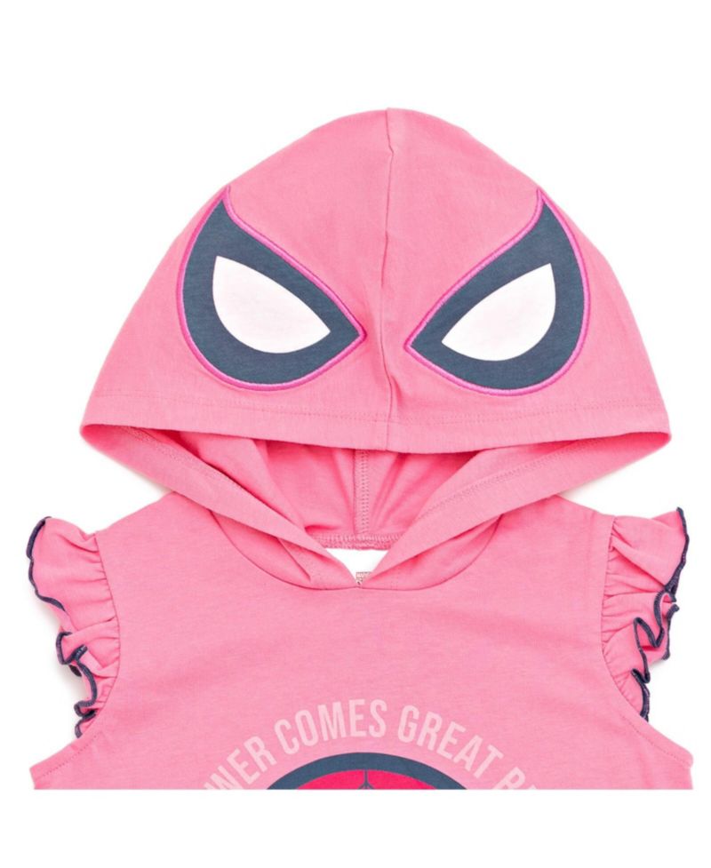 Girls SPIDERMAN Spidey and His Amazing Friends Cosplay Tank Top and Dolphin Active French Terry Shorts Outfit Set
