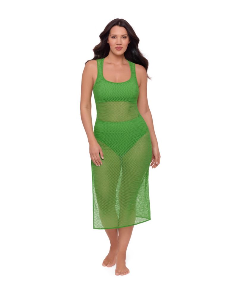 Women's S3 Front Slit Crochet Swimsuit Coverup Dress