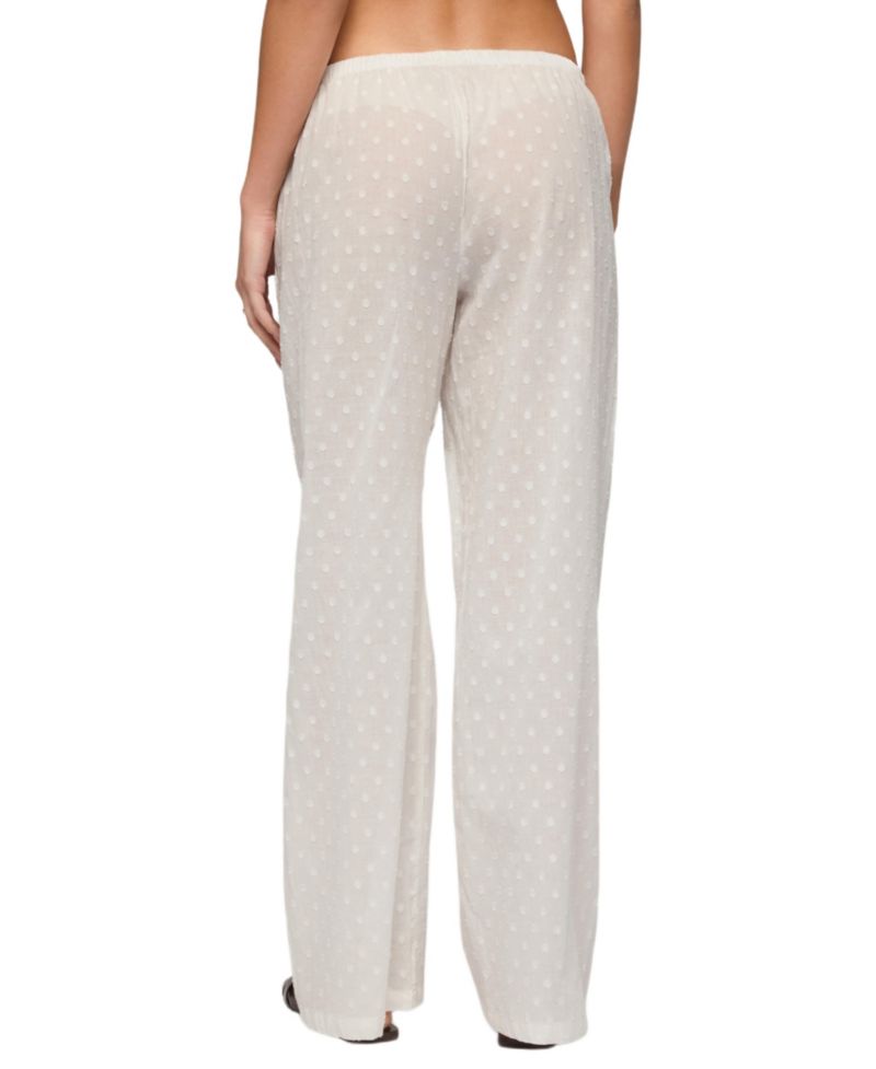 Women's Embroidered Polka Dot Sheer Cotton Pants