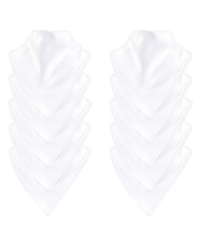 10Pk Natural Bandana Bibs
