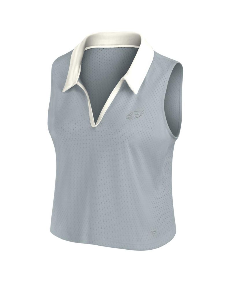 Women's Gray Philadelphia Eagles Studio Wellness V-Neck Tank Top