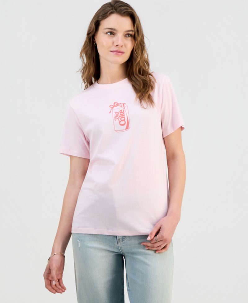 Juniors' Diet Coke Bow Graphic-Print Tee