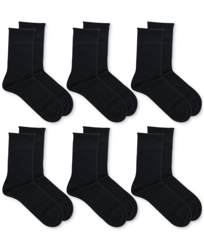 Women's 6 Pack Roll-Top Trouser Socks