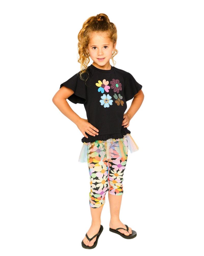 Girl Viscose Leggings Printed Flowers - Toddler|Child