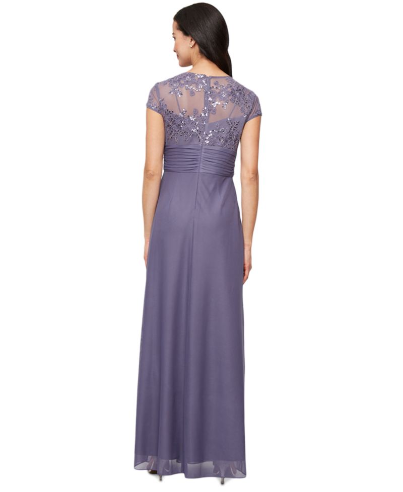 Women's Embellished Short-Sleeve Gown