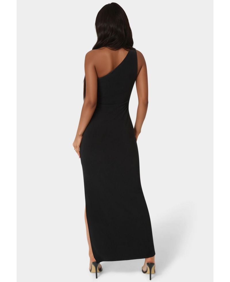 Women's One Shoulder High Slit Maxi Dress