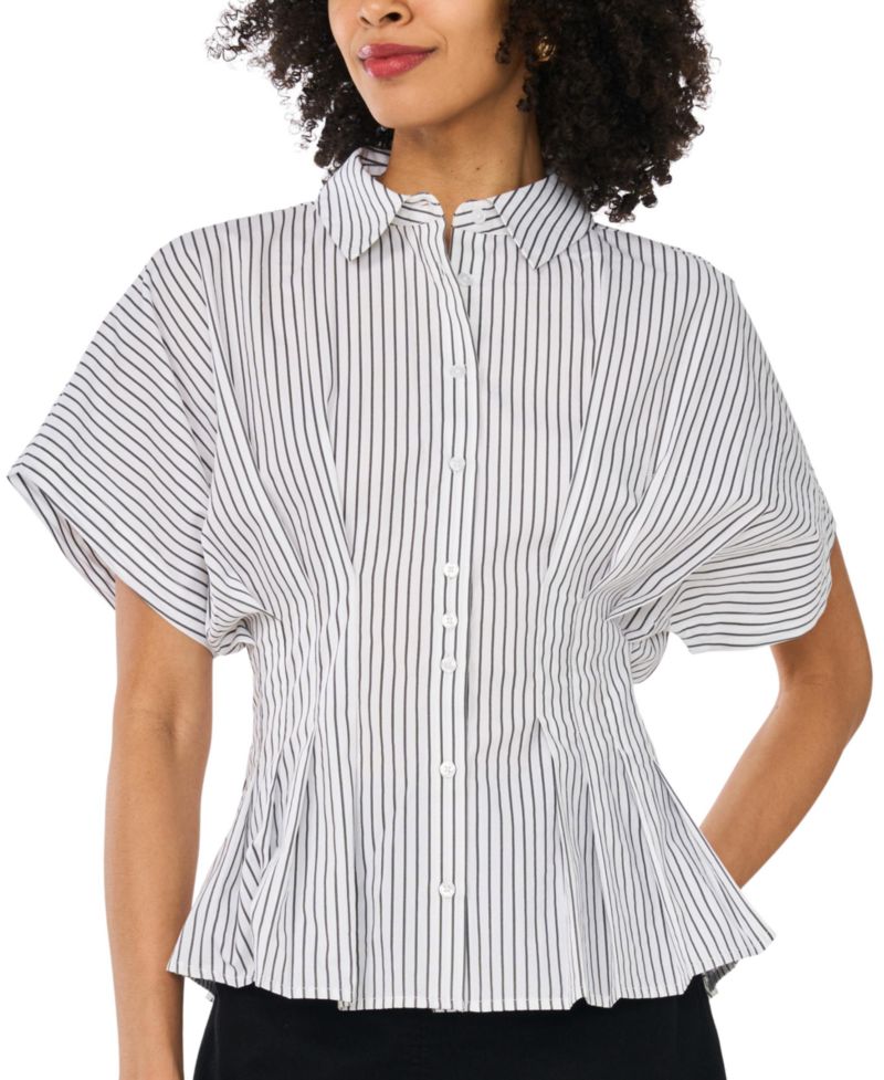 Women's Pleat Waist Dolman-Sleeve Blouse