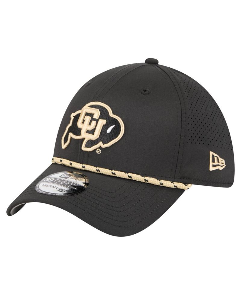Men's Black Colorado Buffaloes Rope 39THIRTY Flex Hat