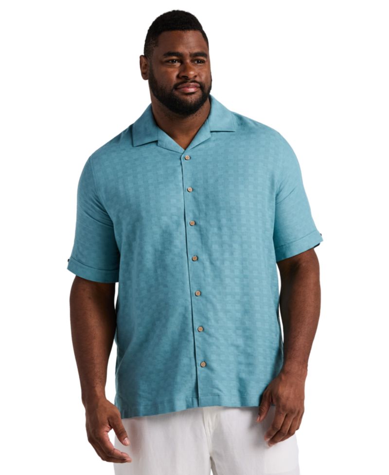 Men's Big & Tall Geometric Dobby Print Shirt