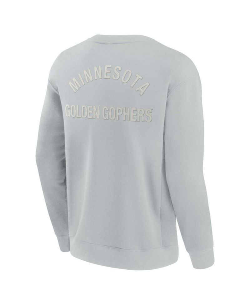 Men's and Women's Gray Minnesota Golden Gophers Super Soft Pullover Crew Sweatshirt