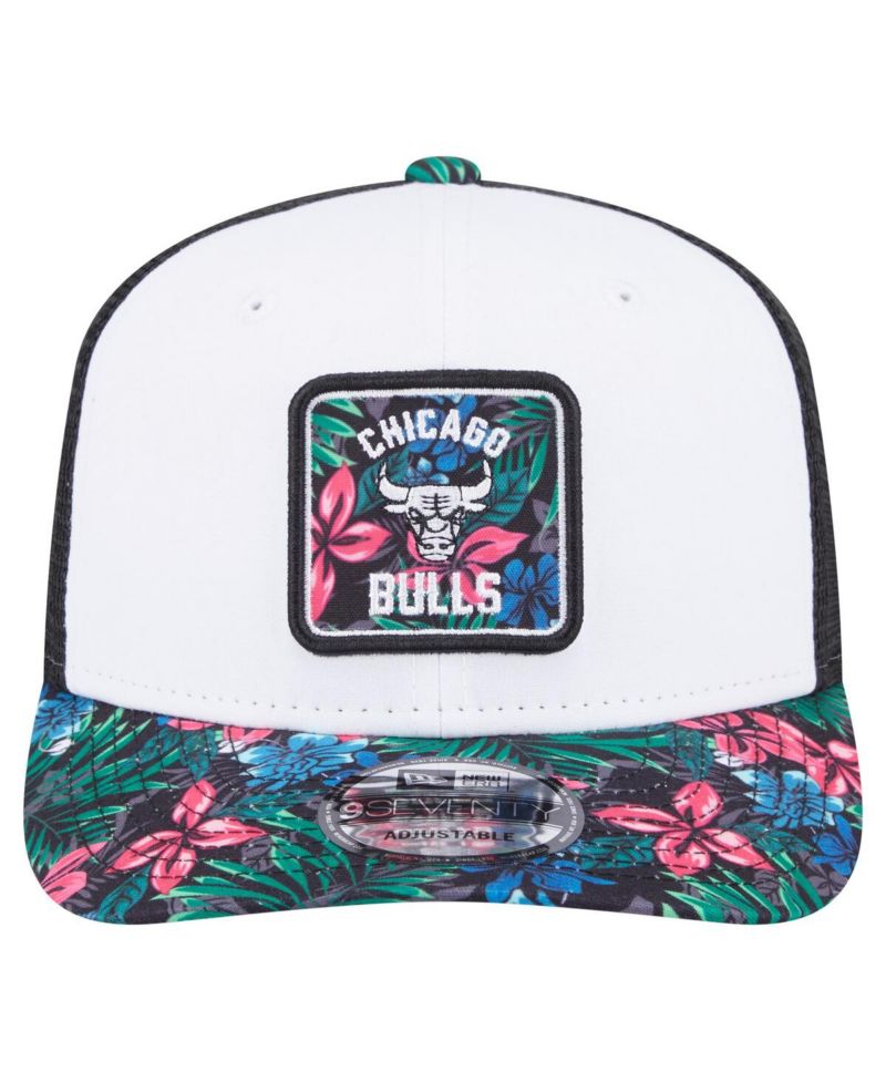 Men's White Chicago Bulls Floral 9SEVENTY Adjustable Hat