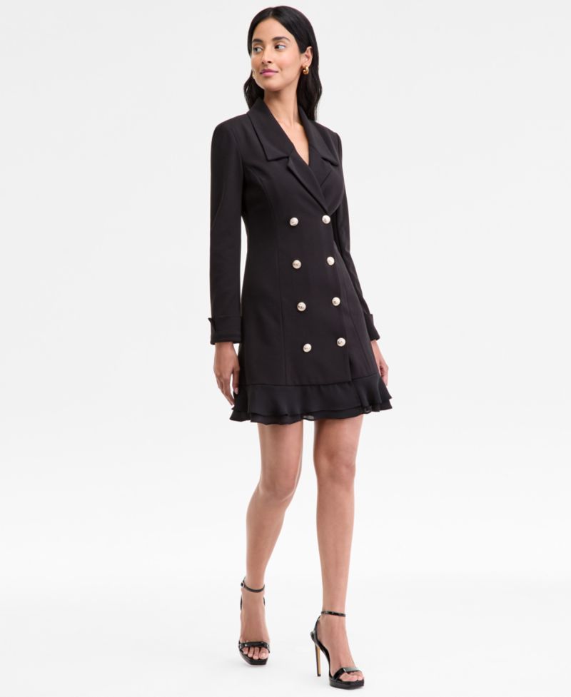 Women's Chiffon-Hem Blazer Dress