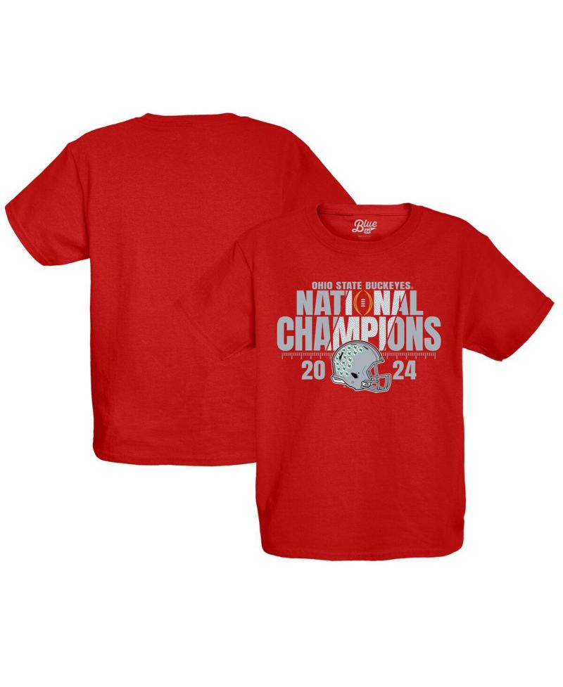 Big Boys and Girls Scarlet Ohio State Buckeyes College Football Playoff 2024 National Champions Fall Apart T-Shirt