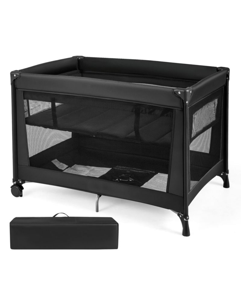 Portable Baby Playard with Soft Mattress, Breathable Mesh Sides