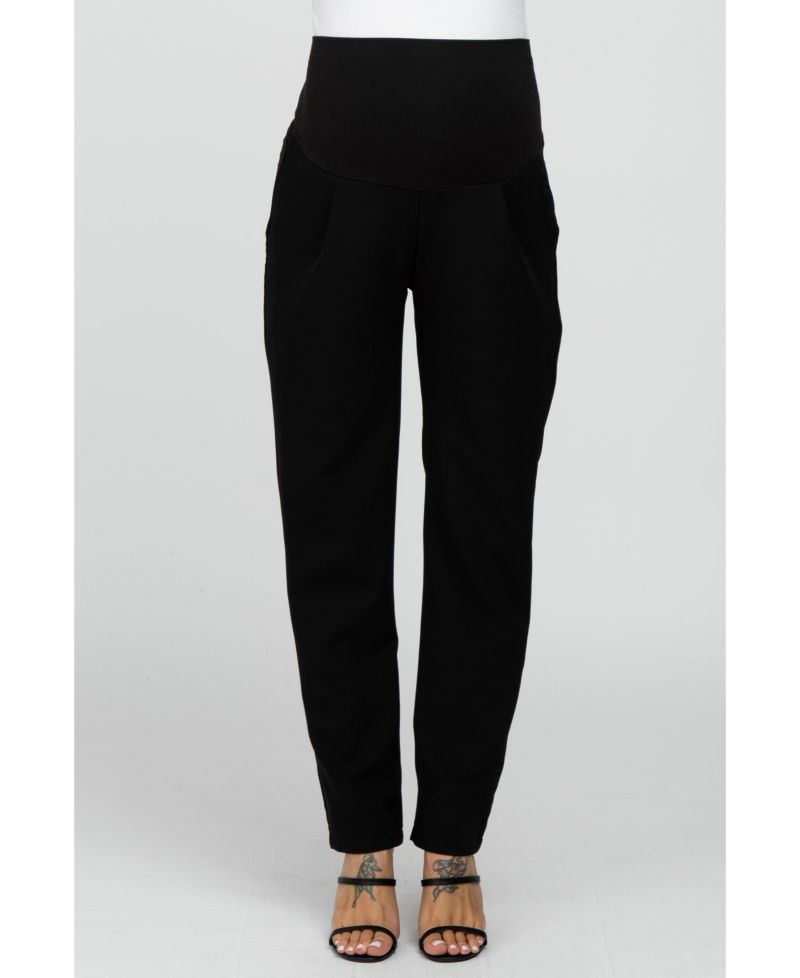 Women's Black Pleated Relax Fit Pants