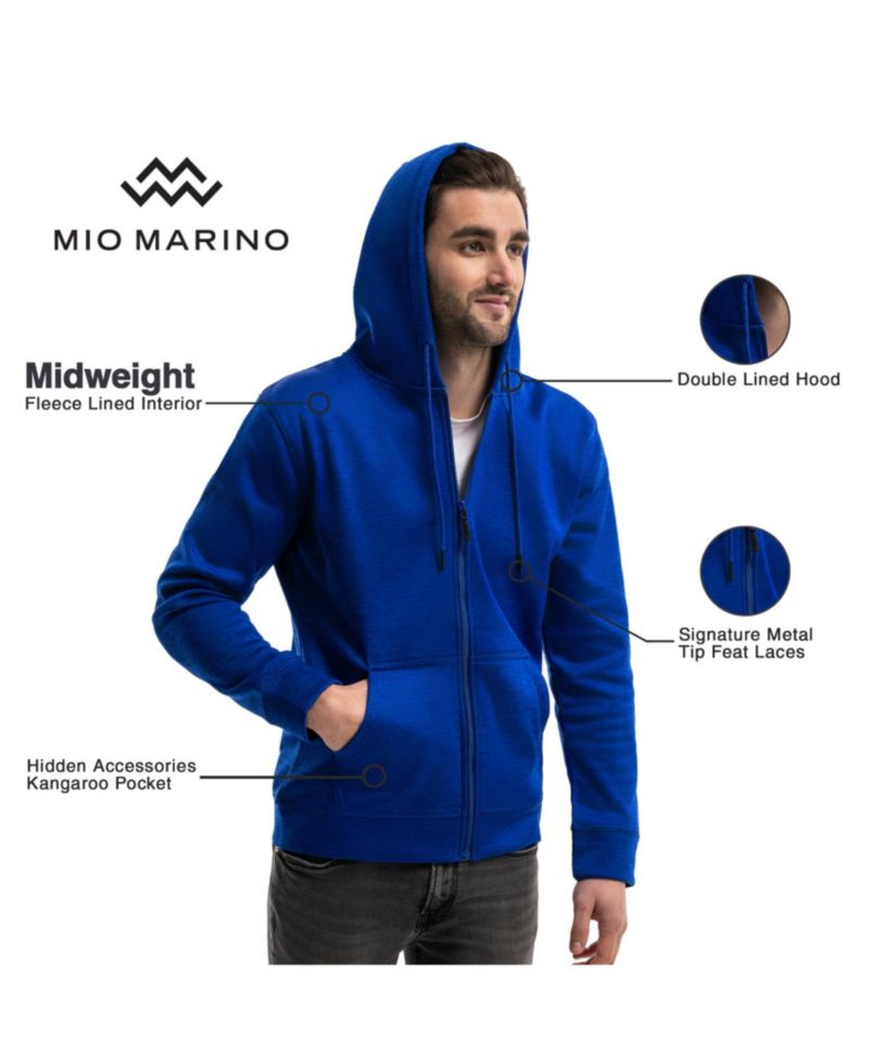Big & Tall Premium Zip-Up Hoodie for Men with Smooth Silky Matte Finish & Cozy Fleece Inner Lining Sweater with Hood